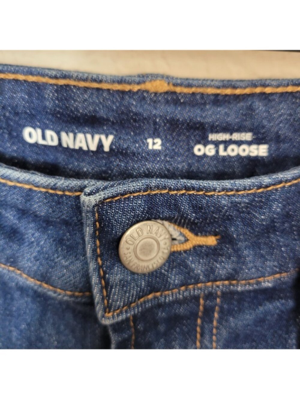 Old Navy OG Loose Jeans Sz 12 Straight Leg High Rise Casual NWT Capsule Wardrobe - Picture 5 of 10